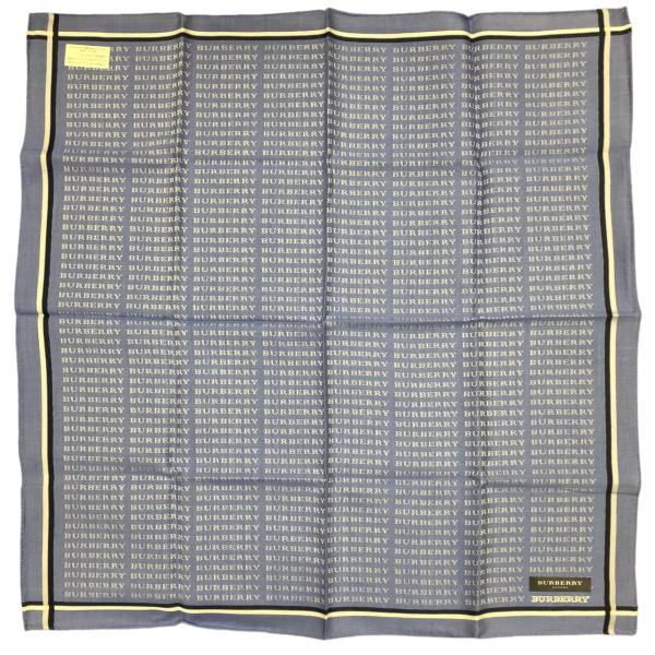 BURBERRY（バーバリー） 未使用 ロンドン ハンカチ 綿 100％ ブルー