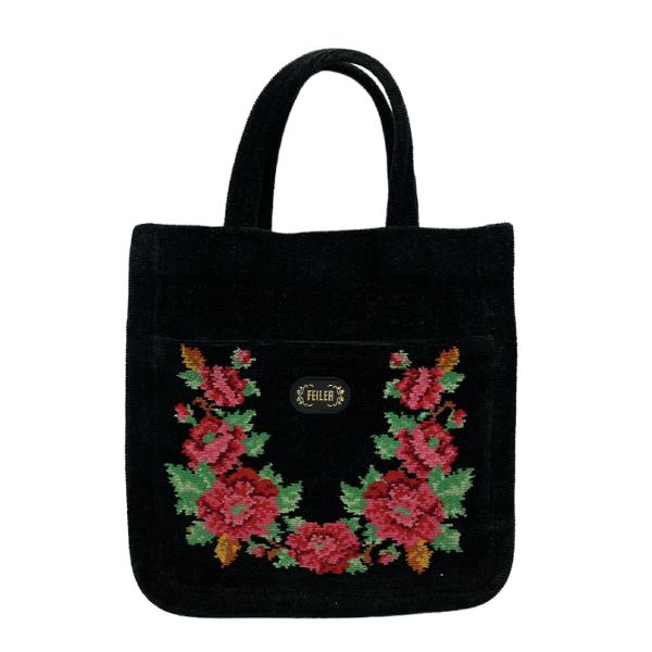 フェイラー ハンドバッグ トートバッグ ブラック パイル地 レディース  