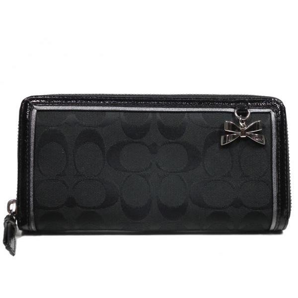 コーチ シグネチャー ラウンドファスナー長財布 リボン チャーム付 48135 黒 ジップアラウンドウォレット ファスナー付サイフ ｃｏａｃｈ ブラック B172439339 ブランディールyahoo ショップ 通販 Yahoo ショッピング