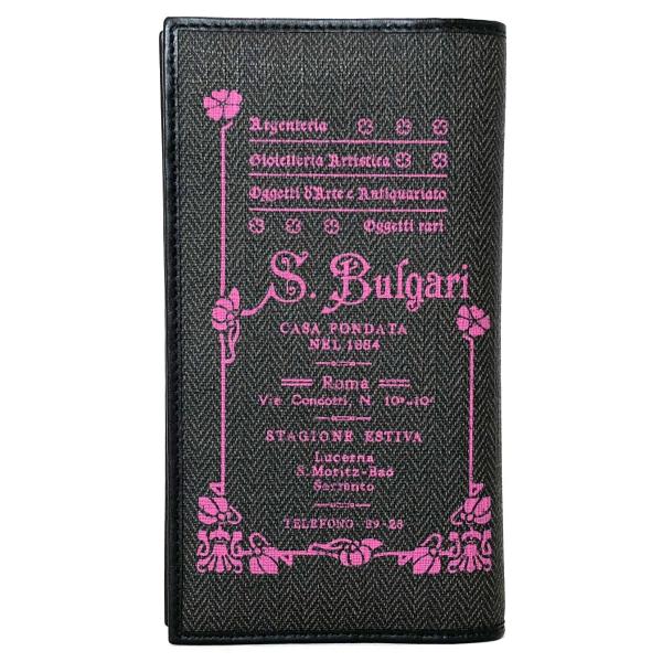   BVLGARI ブルガリ ダブルネーム ロゴ シルク スカーフ 黒