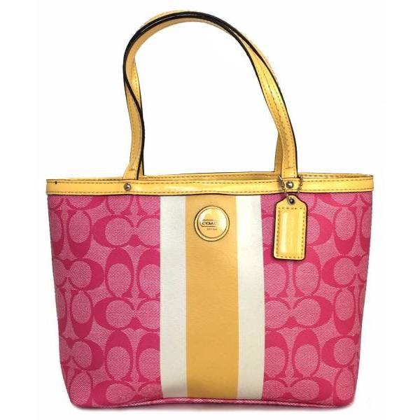 COACH コーチ ミニトート トートバッグ ピンク イエロー ランチトート  