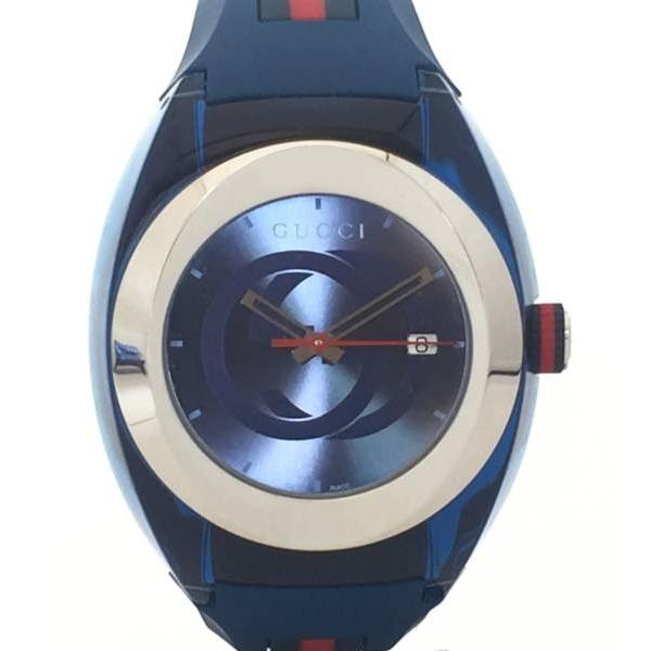 未使用 グッチ 時計 シンク XXL SYNCコレクション YA137 ブルー GUCCI 青 メンズ 腕時計 メンズウォッチ カジュアル  ラバーベルト :h253812369:ブランディールYahoo!ショップ - 通販 - Yahoo!ショッピング