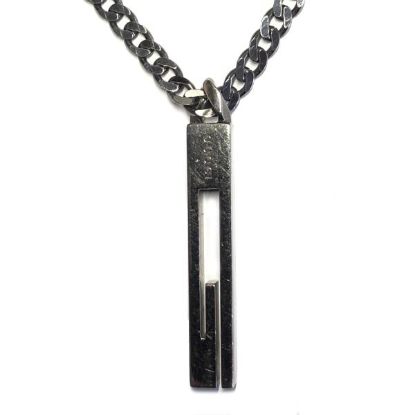 グッチ ネックレス カットアウトG ラージサイズ シルバー ペンダント SV925 ブラックコーティング アクセサリー メンズ レディース GUCCI グッチ ネックレス カットアウトG ラージサイズ シルバー ペンダント SV925 ブラックコーティング アクセサリー メンズ レディース GUCCI