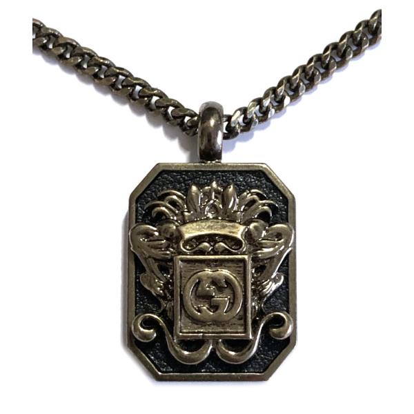 グッチ ネックレス 紋章 クレスト エンブレム メタル メッキ