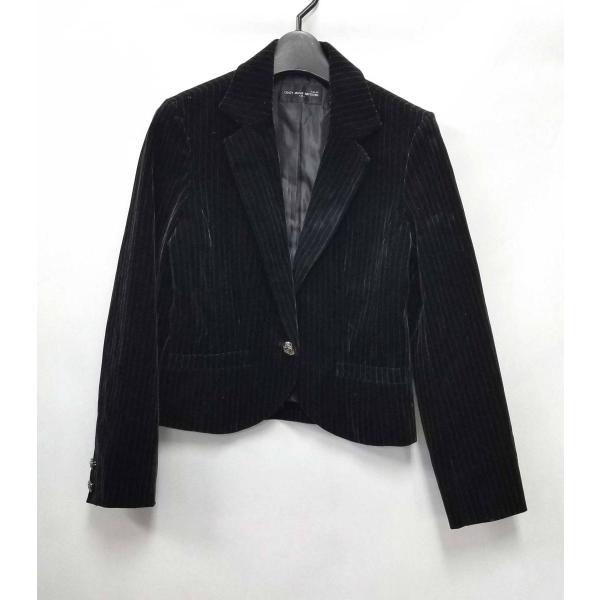 CRAZY about ANYTHING ジャケット ベロア ストライプ 黒 ブラック M