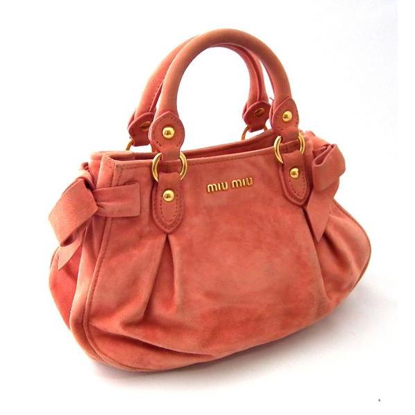 ミュウミュウ ショルダーバッグ リボン ピンク 2WAY : ブラン  
