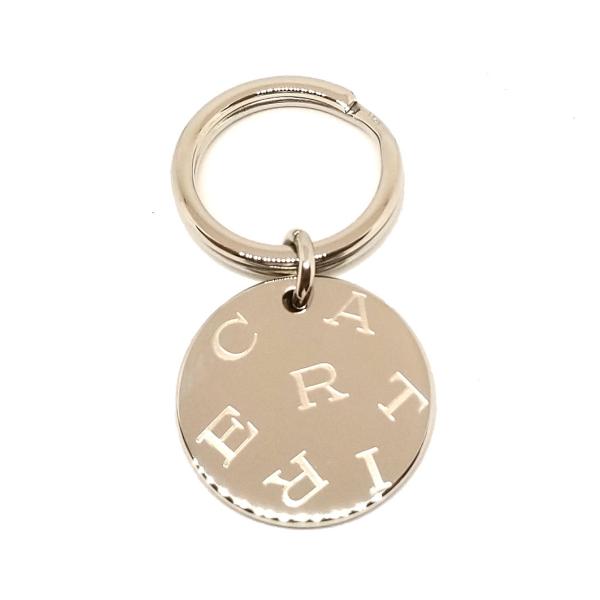 未使用 カルティエ キーリング キーホルダー ロゴ シルバー メンズ