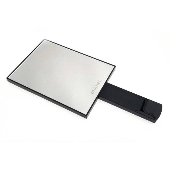 希少 シャネル 正規ノベルティ 台座付 円形 ミラー 鏡 スタンド CHANEL シャネル ミラー ブラック 黒 手鏡 ノベルティ CHANEL スタンドミラー