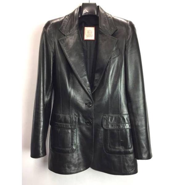 LOEWE（ロエベ） レザー ジャケット ブラック レディース : ブラン