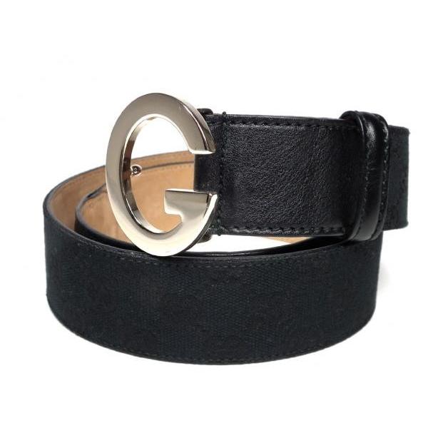グッチ ベルト GGキャンバス Gバックル 203742 85cm 黒 メンズ GUCCI 