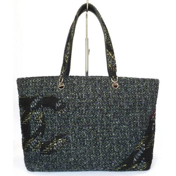 シャネル カンボンライン トートバッグ ツイード ココマーク  