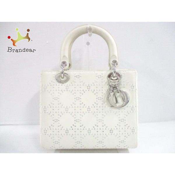 クリスチャンディオール ハンドバッグ レディディオール アイボリー シルバー パンチング 新着 Sagaretxe Net