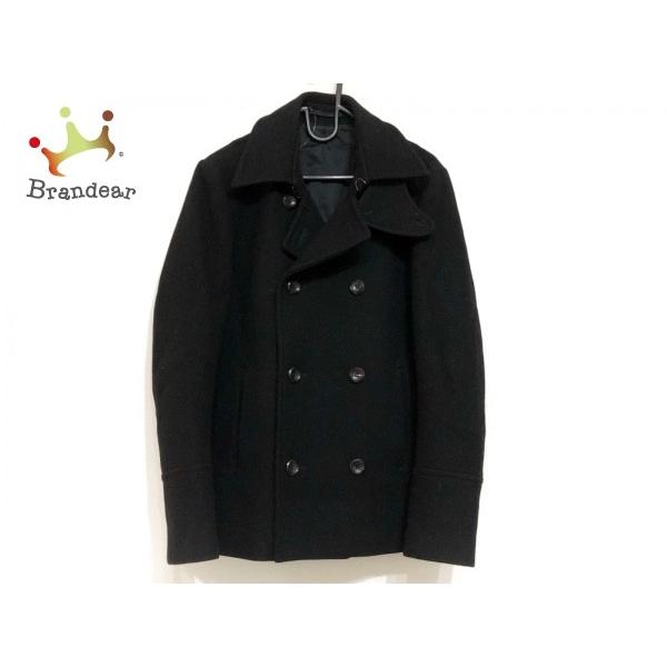 冬物クリアランス アタッチメント Attachment Pコート サイズ2 M 黒 冬物 スペシャル特価 美品 正規品スーパーsale 店内全品キャンペーン メンズ