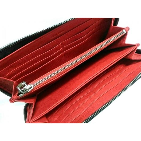 当店一番人気大特価 ミュウミュウ Miumiu 長財布 新品同様 5ml506 黒 レッド ラウンドファスナー 鳥柄 レザー 新着 新作モデル