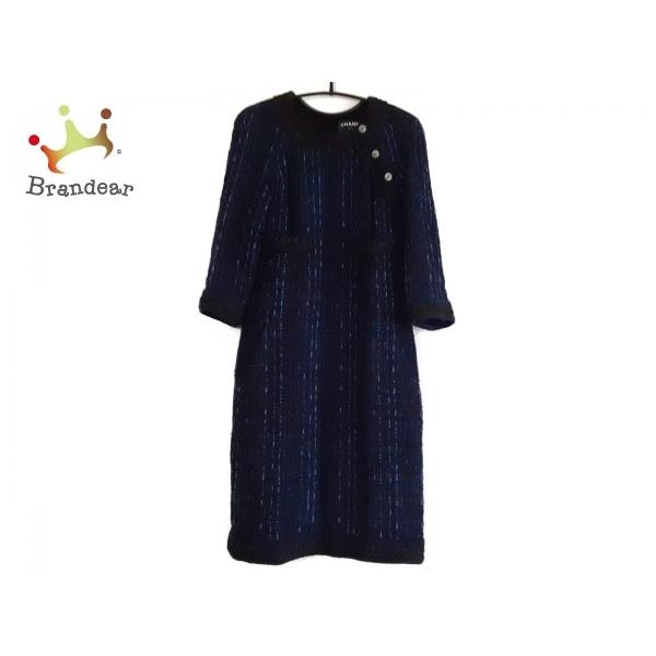 シャネル Chanel ワンピース サイズ40 M レディース P ネイビー 黒 ツイード ラメ 新着 0124 Www Qualityjournalism Com Al