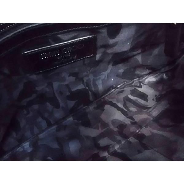 国内正規総代理店アイテム短納期 のジミーチュウ Jimmy Choo クラッチバッグ デレク 黒 スタッズ レザー 値下げ 0217 中古 の