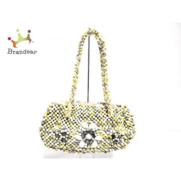 アンテプリマ Anteprima ショルダーバッグ イエロー ベージュ マルチ ビジュー ファッション ビーズ 値下げ Anteprima 0313 ブランディア ヤフーショップ