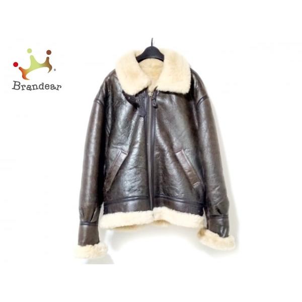 シャーリング Shearling ブルゾン サイズl メンズ 冬物 ダークブラウン ベージュ ムートン 0502 バーゲンセール 新着