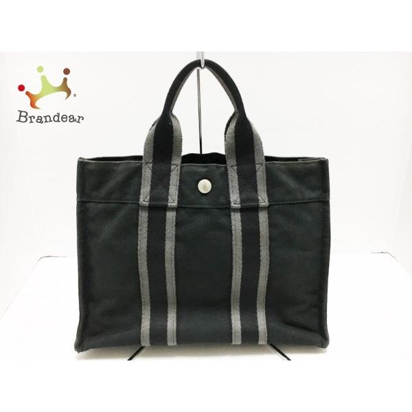 Hermes トートバッグ トートバッグ 値下げ ファッション エルメス フールトゥトートpm 黒 グレー 値下げ 0423 キャンバス ヤフーショップ ブランディア