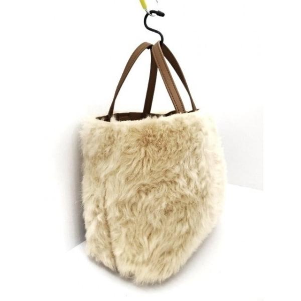 トートバッグ ファー レザー トートバッグ Theory ファッション セオリー ベージュ ブラウン 0421 ブランディア 0421 ヤフーショップ 新着