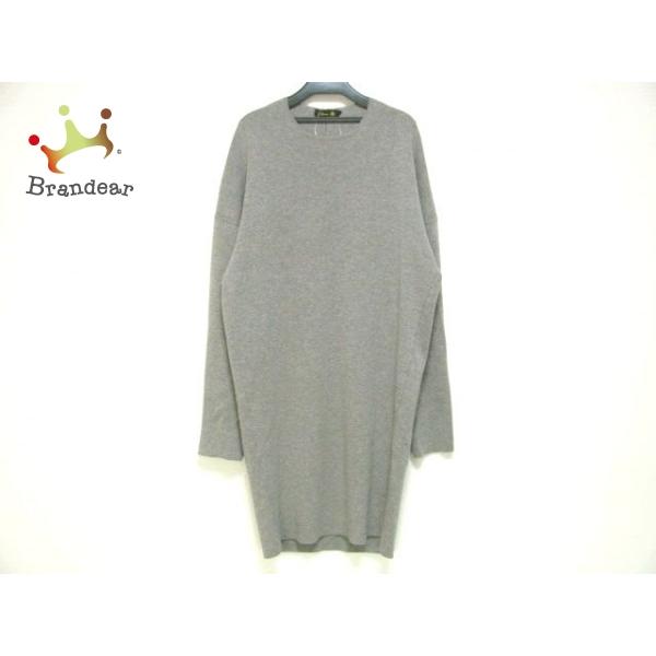 ドゥロワー Drawer ワンピース サイズ２ M レディース 新着 値引き 長袖 ロング ニット グレー 0710