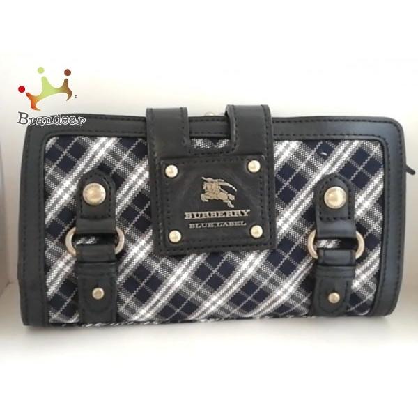 3年保証』】！！バーバリーブルーレーベル 財布 - 黒×白×カーキ その他 