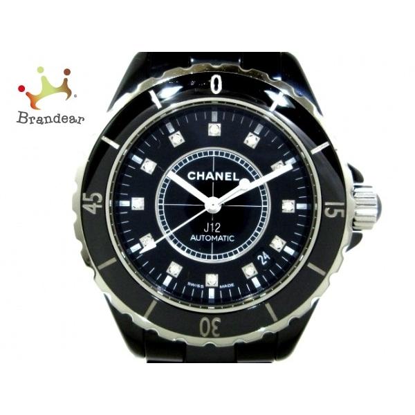 シャネル Chanel 腕時計 J12 H1626 メンズ セラミック 38mm 12pダイヤインデックス 黒 新着 0427 Nbe Am