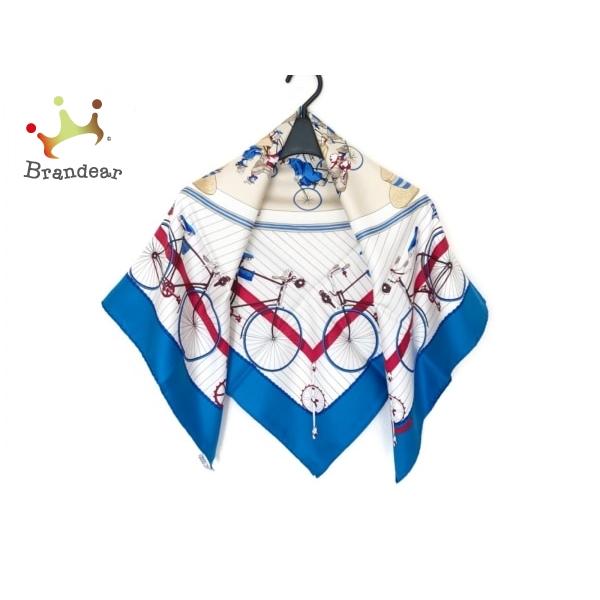 数量限定アウトレット最安価格 エルメス Hermes スカーフ カレ Lesbecanes 新着 ブルー 白 マルチ 0702