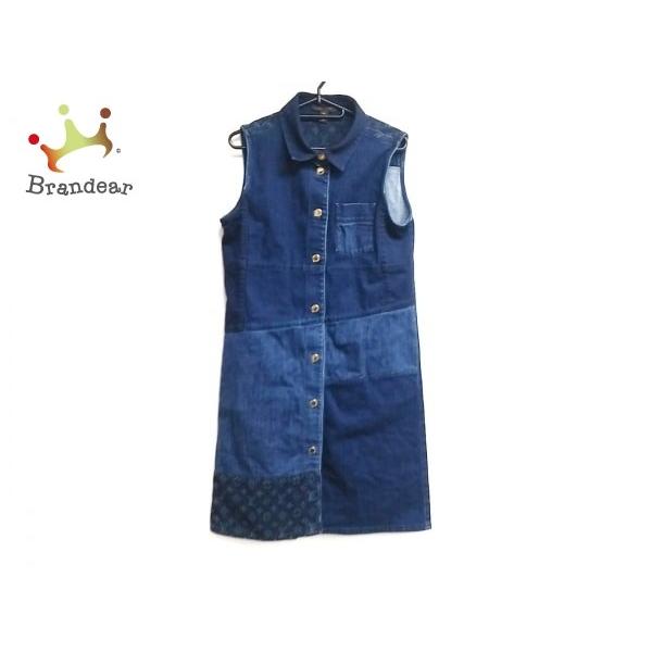 ルイヴィトン ワンピース サイズ40 M レディース 0614 ブルー 供え モノグラムデニム 新着 ロング丈