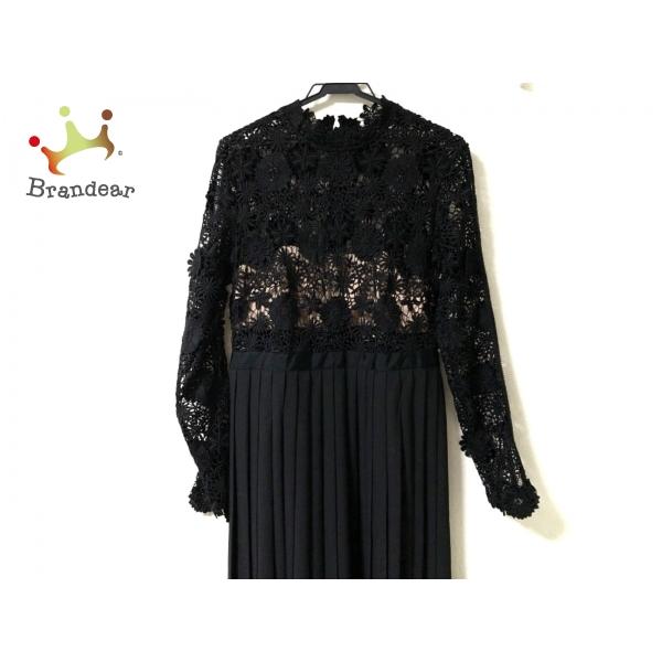セルフポートレイト ワンピース サイズ10 L レディース 美品 新着 黒 レース 0705 マキシ丈 プリーツ 激安 激安特価 送料無料
