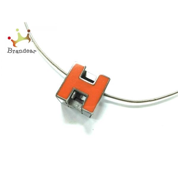 エルメス Hermes ネックレス 美品 カージュドアッシュ 金属素材 店 新着 0714 シルバー オレンジ