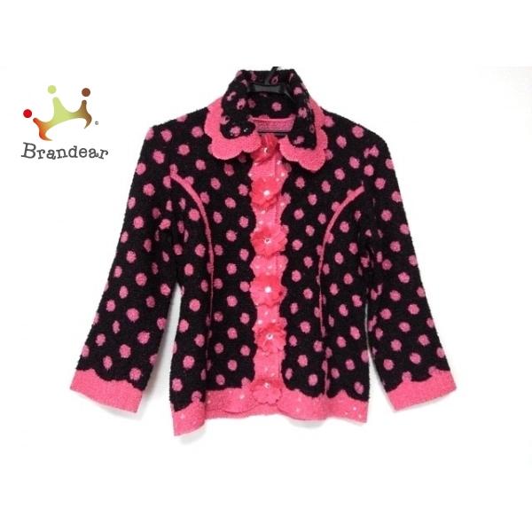 ノコオーノ 長袖シャツブラウス サイズ40 M レディース 美品 シワ加工 新着 ドット柄 黒 ピンク 0704 お見舞い