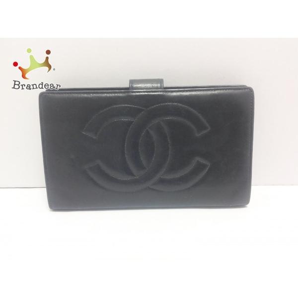 シャネル Chanel 長財布 黒 ココマーク がま口 ラムスキン 新着 0707 ブランディア ヤフーショップ 通販 Yahoo ショッピング