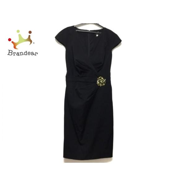 海外限定 タダシショージ ワンピース サイズ8 M レディース ひざ丈 新着 黒 半袖 ラインストーン 0630