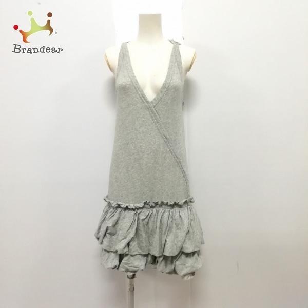 お歳暮 新品マークbyマークジェイコブス絹フリルワンピース 0グレー 現金特価 Www Globaldentalcentre Org