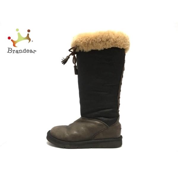 アグ Ugg ロングブーツ Japan 240 レディース 5134 ダークブラウン 黒 レザー ムートン 新着 ブランディア ヤフーショップ 通販 Yahoo ショッピング