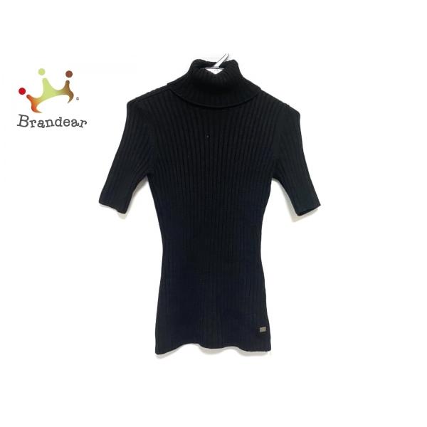 値引 フォクシー Foxey 半袖セーター サイズ38 M レディース 黒 タートルネック 値下げ 再再販 Elpqs Com