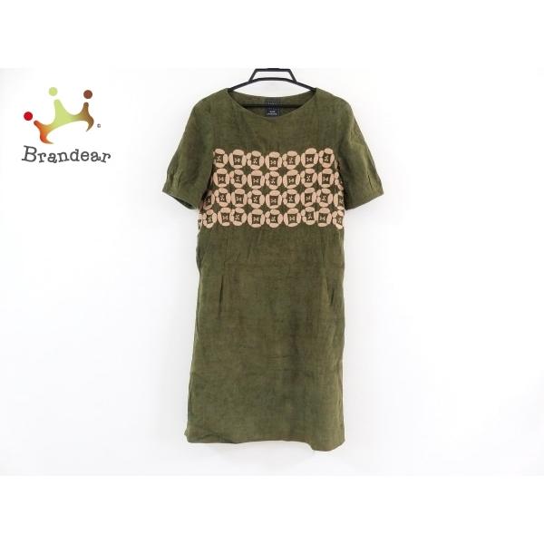 ミナペルホネン ワンピース サイズ38 M レディース 美品 カーキ ベージュ 刺繍 スペシャル特価 ブランディア ヤフーショップ 通販 Yahoo ショッピング