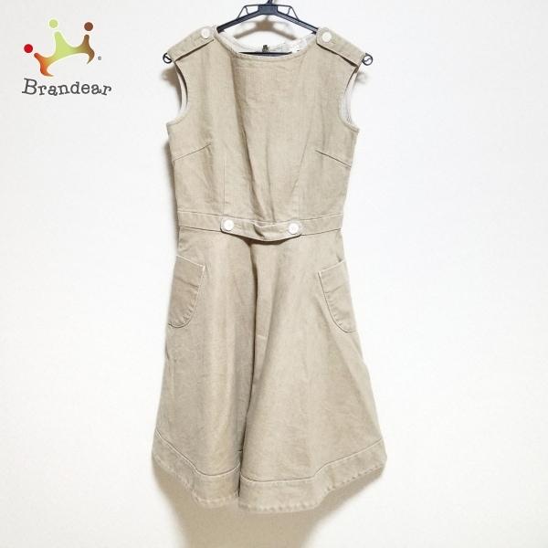 キタムラ ワンピース サイズ38 M レディース 美品 ベージュ クルーネック ノースリーブ ひざ丈 新着 ブランディア ヤフーショップ 通販 Yahoo ショッピング