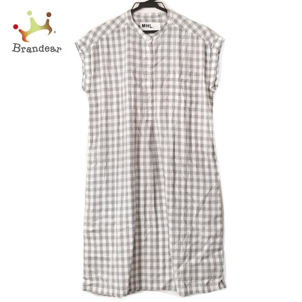 マーガレットハウエル Mhl ワンピース サイズ1 S レディース 白 グレー チェック柄 新着 ブランディア ヤフーショップ 通販 Yahoo ショッピング