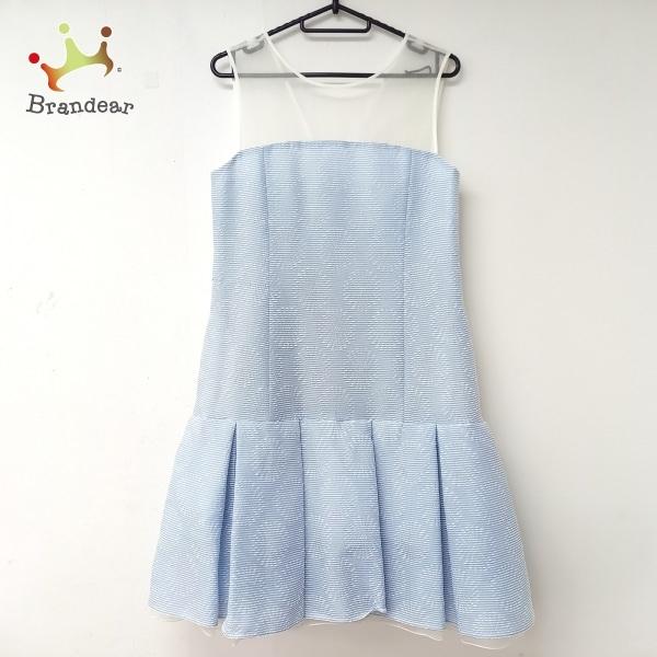 フォクシー Foxey ワンピース サイズ36 S レディース ライトブルー 白 ノースリーブ ひざ丈 スペシャル特価 ブランディア ヤフーショップ 通販 Yahoo ショッピング