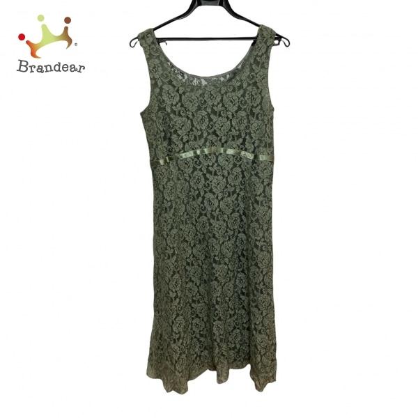 大割引 カーキ ワンピース ヨシエイナバ レキップ Lequipe 膝丈 M 38 ひざ丈ワンピース Alrc Asia