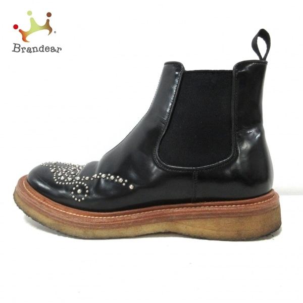 チャーチ Church S ショートブーツ 36 レディース 黒 スタッズ サイドゴア レザー 化学繊維 スペシャル特価 2921 ブランディア ヤフーショップ 通販 Yahoo ショッピング