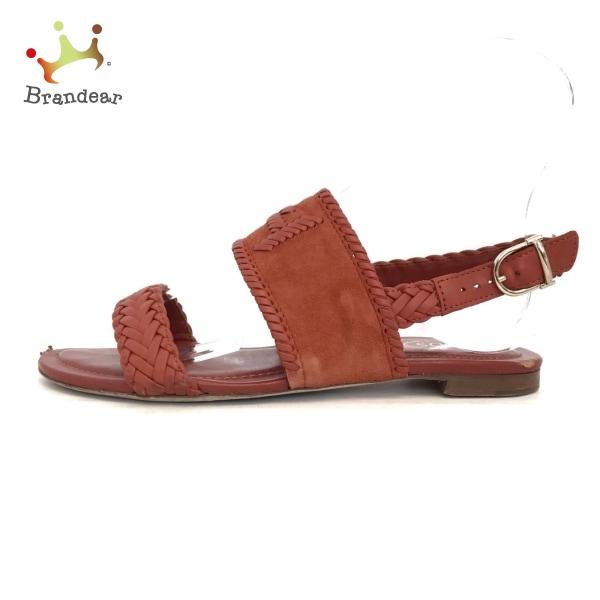 トッズ TOD'S サンダル 35 1/2 レディース 訳あり オレンジ スエード