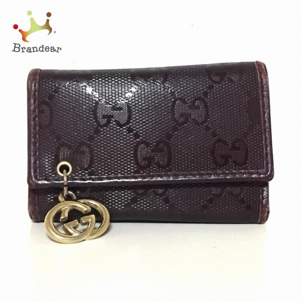 グッチ GUCCI キーケース GG柄 212111 訳あり ボルドー 6連フック PVC