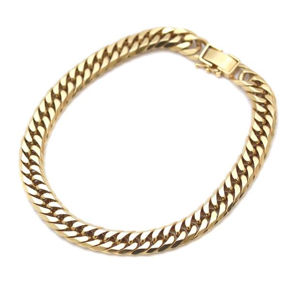 在庫有 ノーブランド 喜平 6面カット ダブル ブレスレット メンズ K18ゴールド ジュエリー イエローゴールド 中古 送料無料 安い大特価