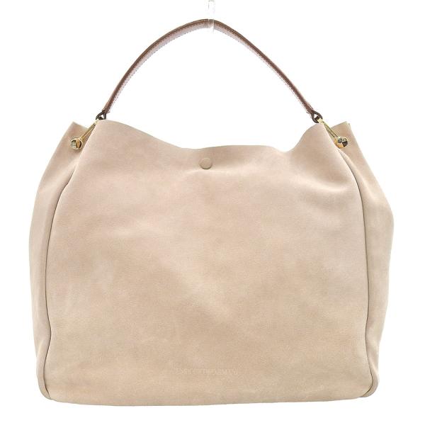 エンポリオアルマーニ スエード×レザー 総柄 ワンショルダー ハンドバッグ EMPORIO ARMANI 超美品 エンポリオアルマーニ 2016年商品 ロゴエンボス