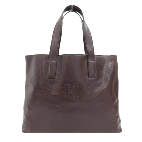 超美品 ヒロフ HIROFU 現行ロゴ ヴィータ M レザー トートバッグ