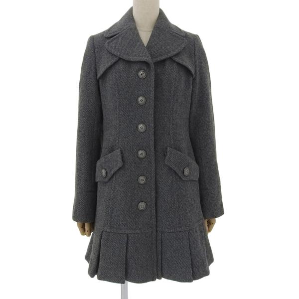 美品 バーバリーブルーレーベル ツイードウール プリーツフレア ウール 