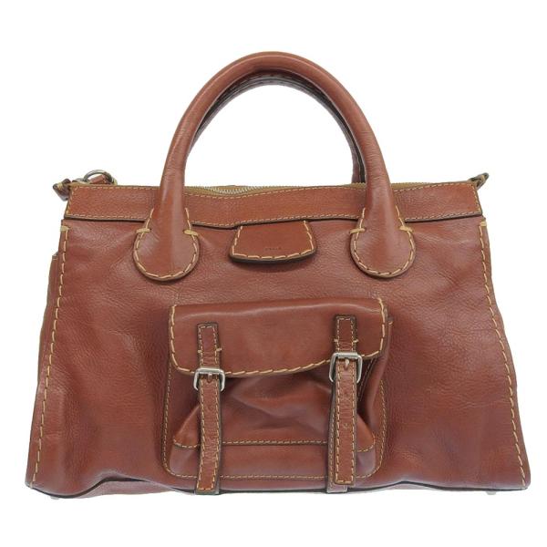 Chloé エデン ブラウンレザーハンドバッグ Chloe Eden Leather Tote Bag Brown with Tassel, 28x36x12cm